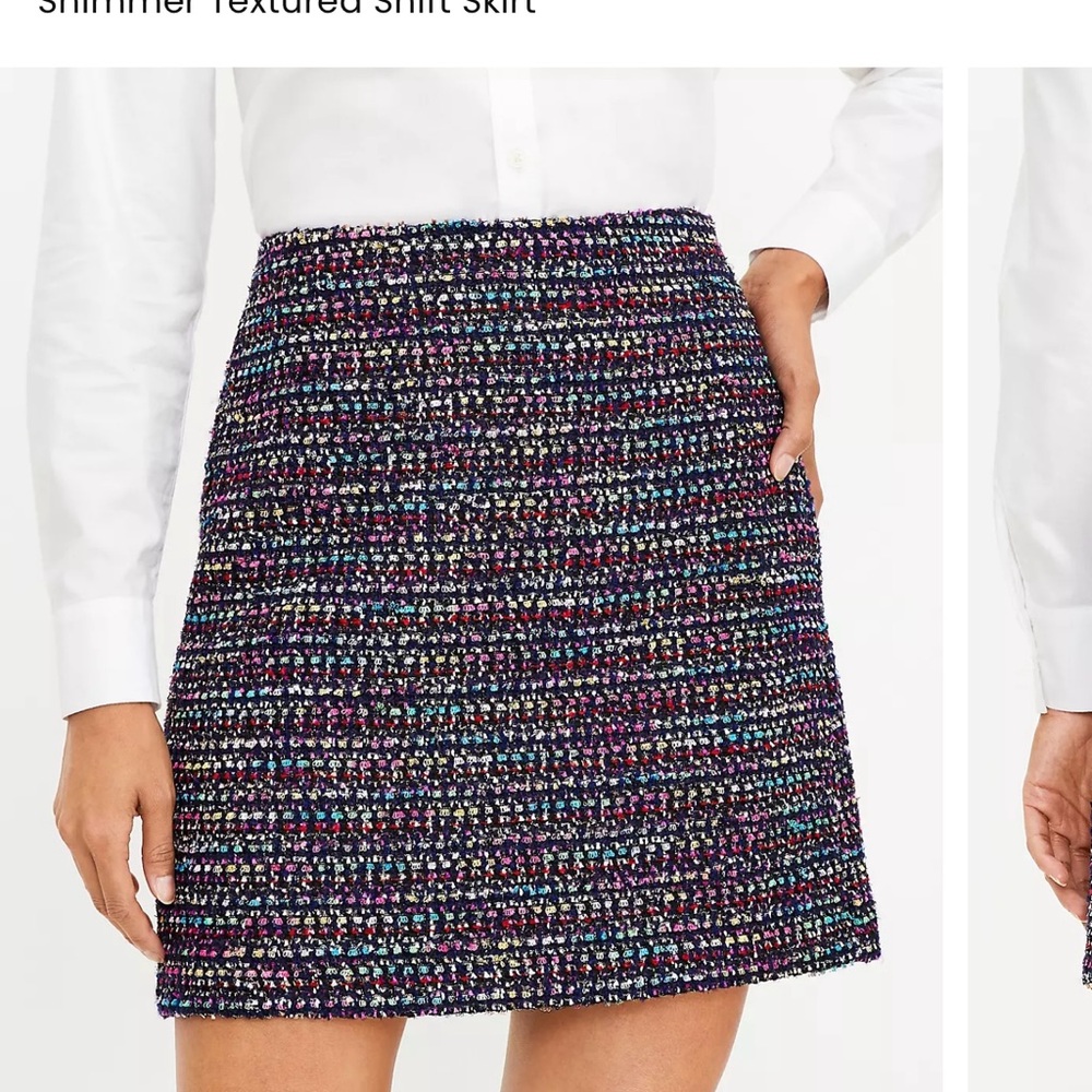 LOFT Multicolor Tweed Mini Skirt